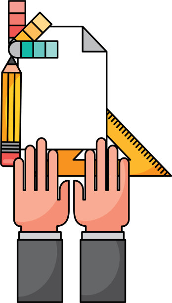 手与米尺和图标图片下载