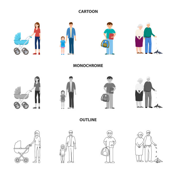 设计人物和头像的图标集图片下载