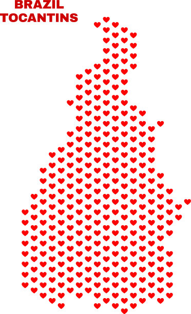 托坎廷斯州地图-可爱的心马赛克图片下载