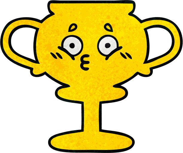 复古grunge纹理卡通奖杯图片下载