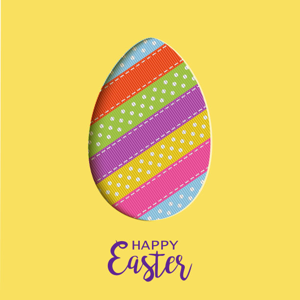 复活节快乐卡片与字母裁剪复活节图片下载