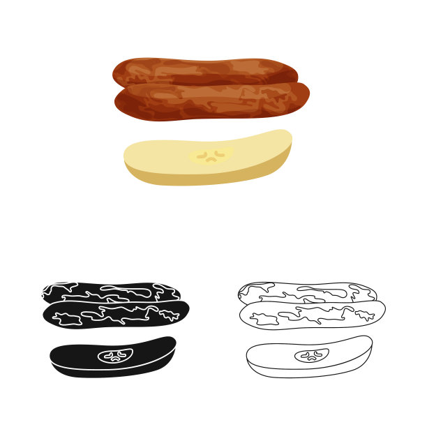 设计香蕉和干标志集合图片下载