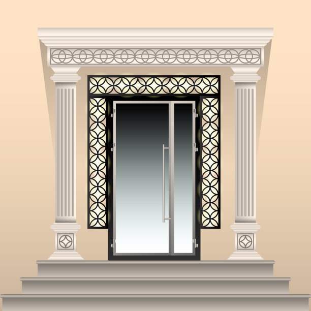 建筑的入口装饰得很漂亮图片下载