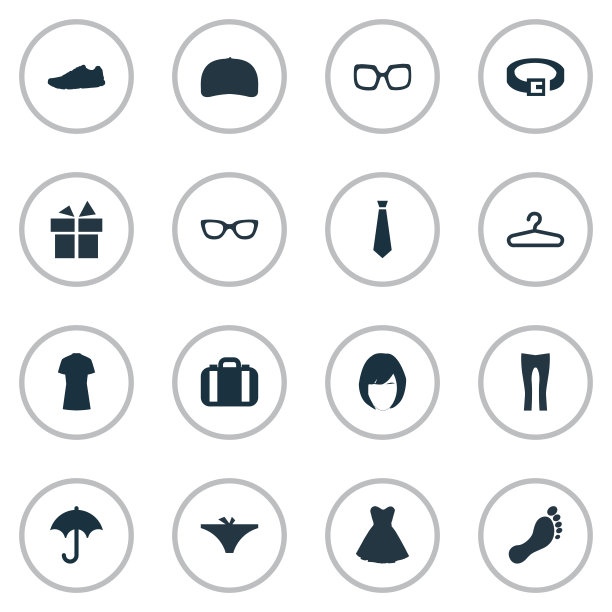一套简单的服装图标图片下载
