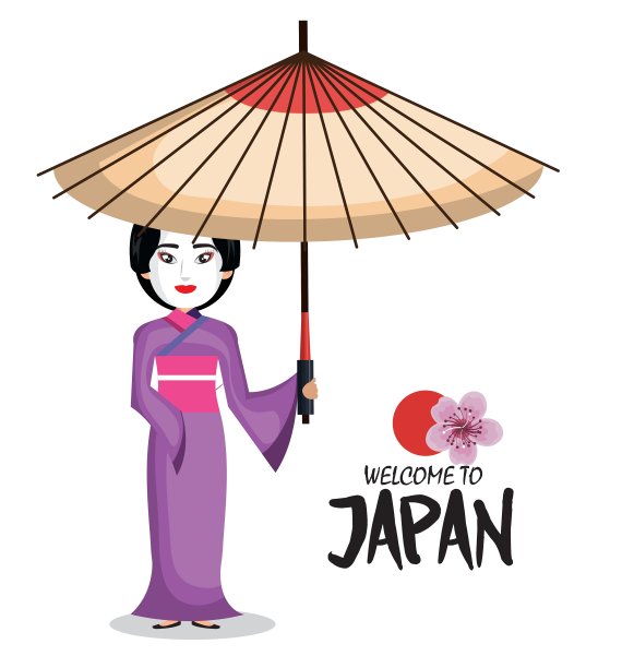 女孩日本和服欢迎日本图标图片下载