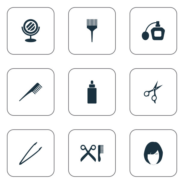 一套简单的沙龙图标图片下载