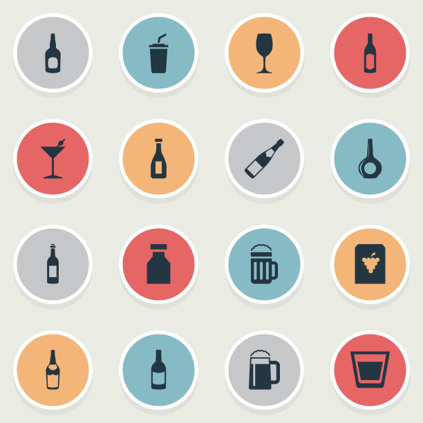一套简单的饮料图标图片下载