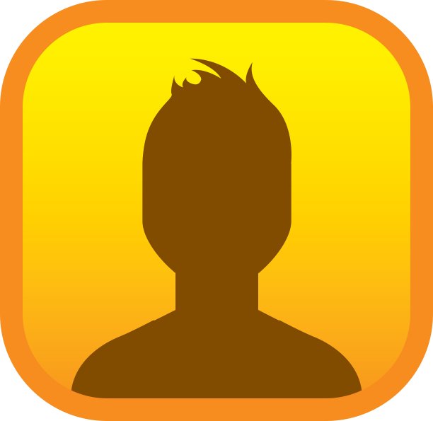 剪影用户头像方形按钮图片下载