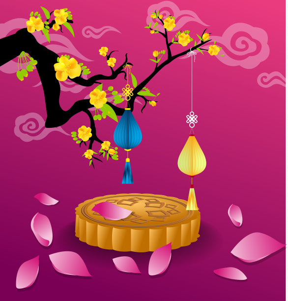 中秋快乐中国背景图片下载