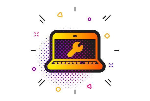 扳手工具图标笔记本电脑维修服务标志图片下载