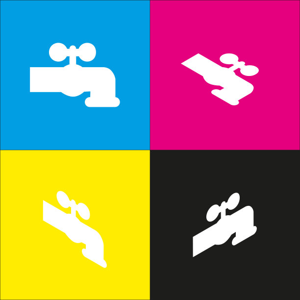 水龙头标志白色图标图片下载