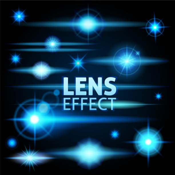 逼真的灯光效果眩光光线图片下载