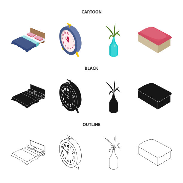 设计卧室和房间的标志集合图片下载