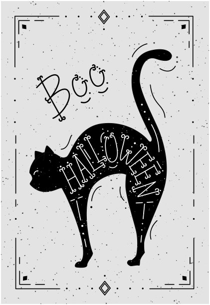 有“万圣节”一词的猫图片下载