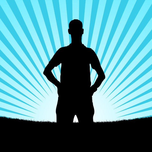 一个人的剪影站在公园里图片下载