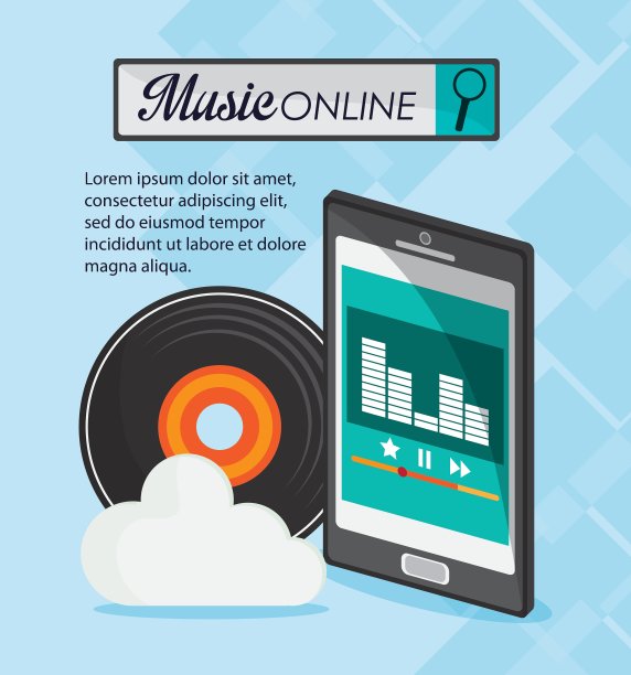 在线音乐和媒体设计图片下载