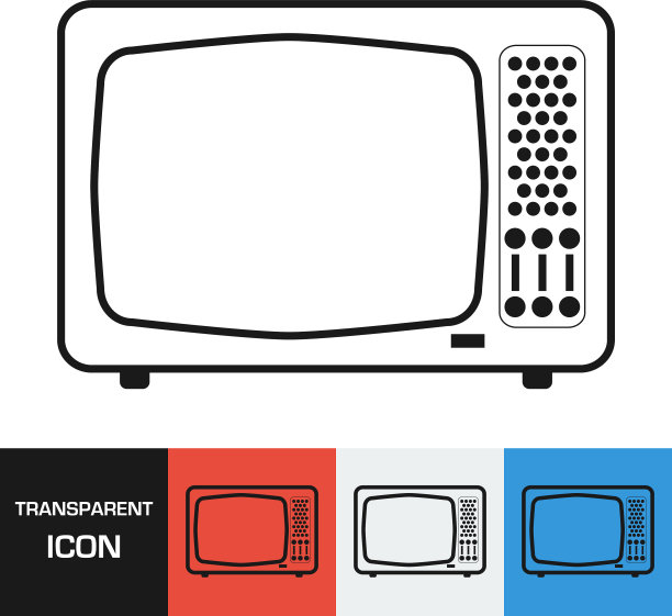 透明复古电视图标图片下载