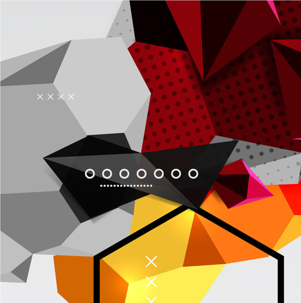 彩色三维几何构图海报图片下载