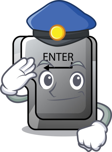 警察按钮输入形状吉祥物图片下载