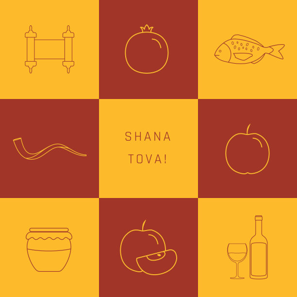 犹太节日平纹细线设计图标图片下载