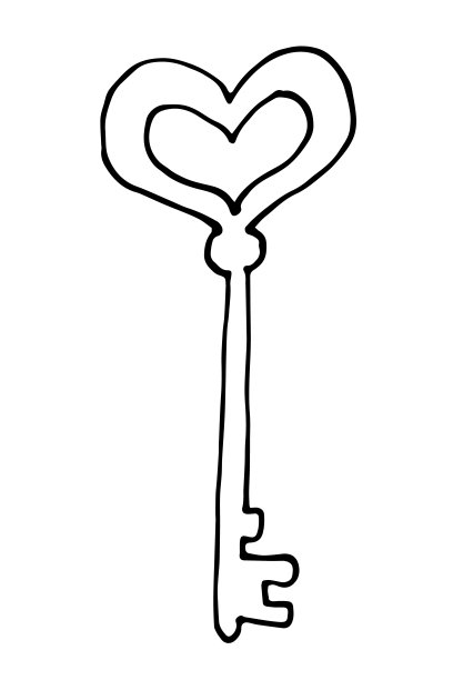 矢量手绘涂鸦古董钥匙。在白色背景上孤立设计元素图片下载
