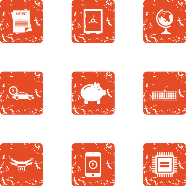 网络新闻图标设置垃圾摇滚风格图片下载