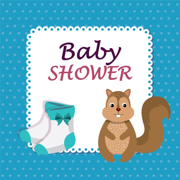 可爱花栗鼠宝宝送礼卡图片下载