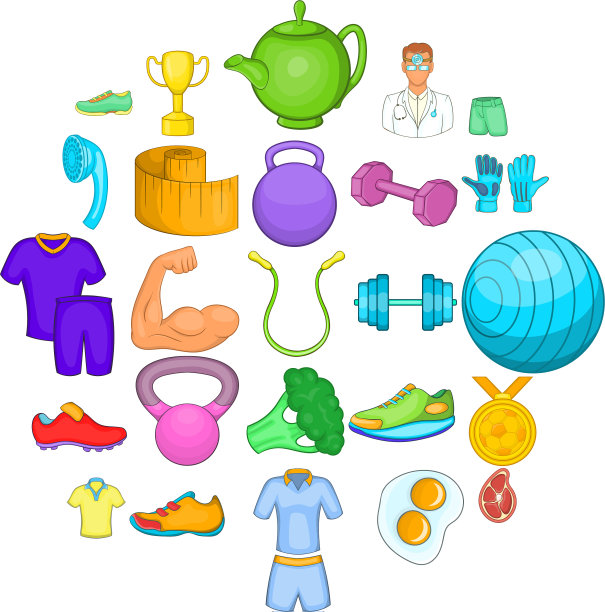 医疗检查图标设置卡通风格图片下载