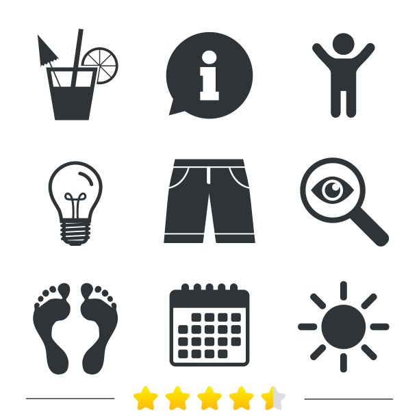 海滩假日标志鸡尾酒人类足迹图片下载