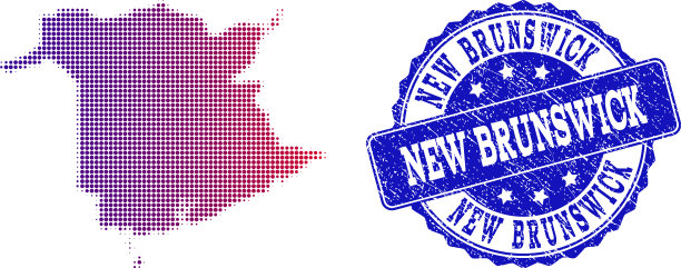 新不伦瑞克省的半色调梯度地图图片下载