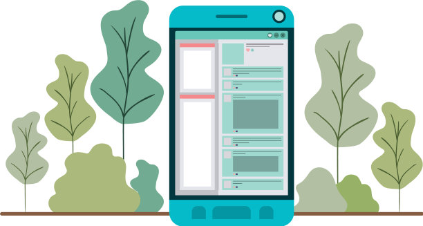 智能手机配森林景观图片下载