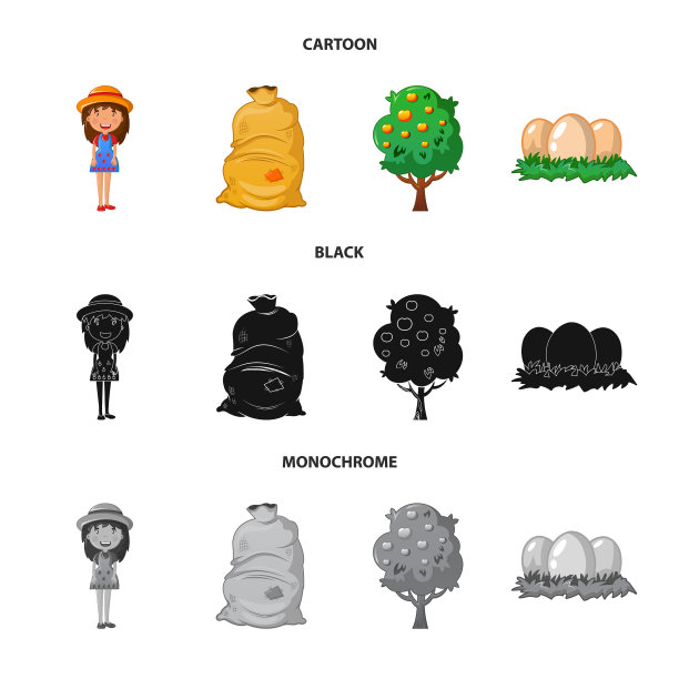 设计农业和农业符号集图片下载