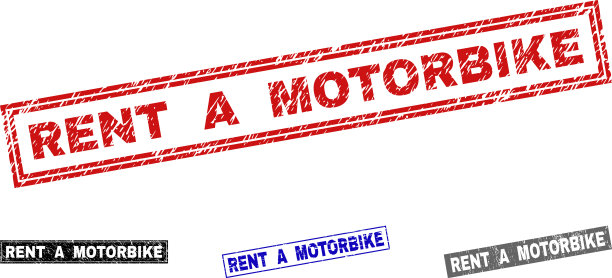 租一辆摩托车纹理矩形邮票图片下载