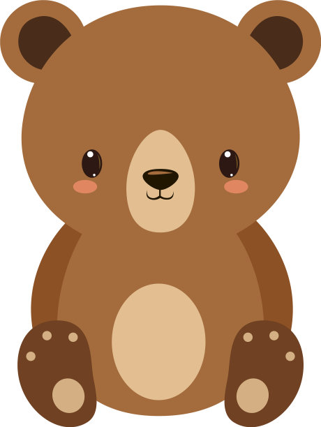 可爱的卡通小熊背景平面设计图片下载