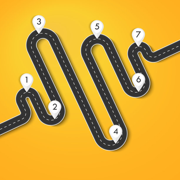 路路位置信息图模板带销钉图片下载