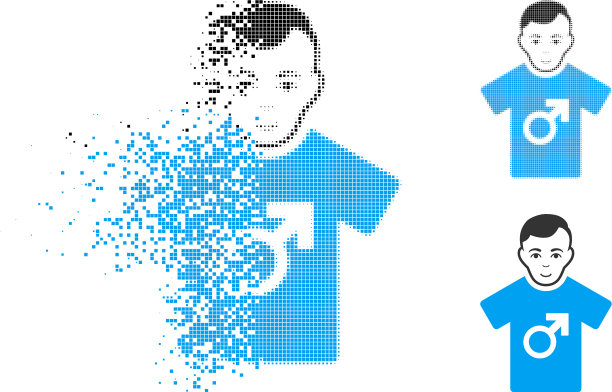 破坏点半色调家伙图标与脸图片下载