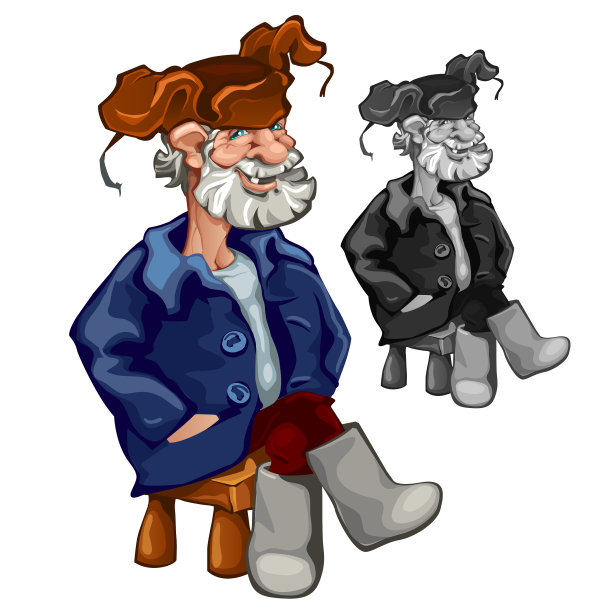 坐在长凳上休息的愉快的老人图片下载