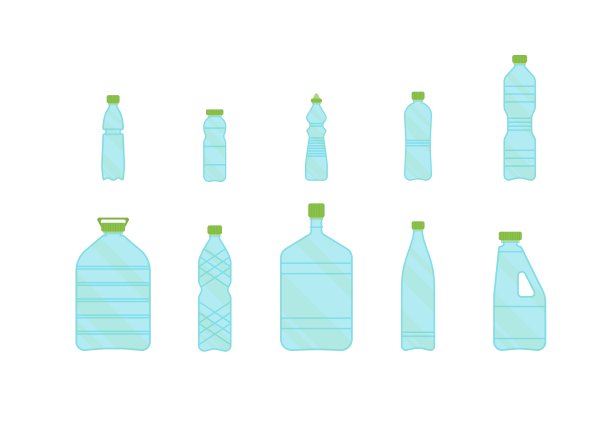 塑料不同的瓶子设置液体图片下载