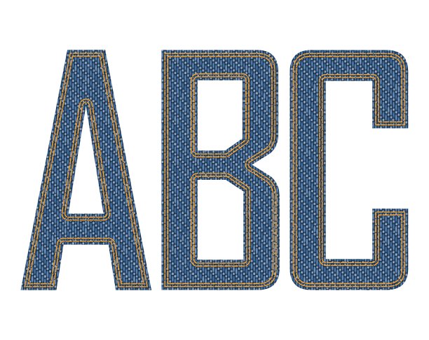 牛仔布织的字母图片下载