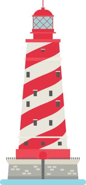 卡通平的灯塔图片下载