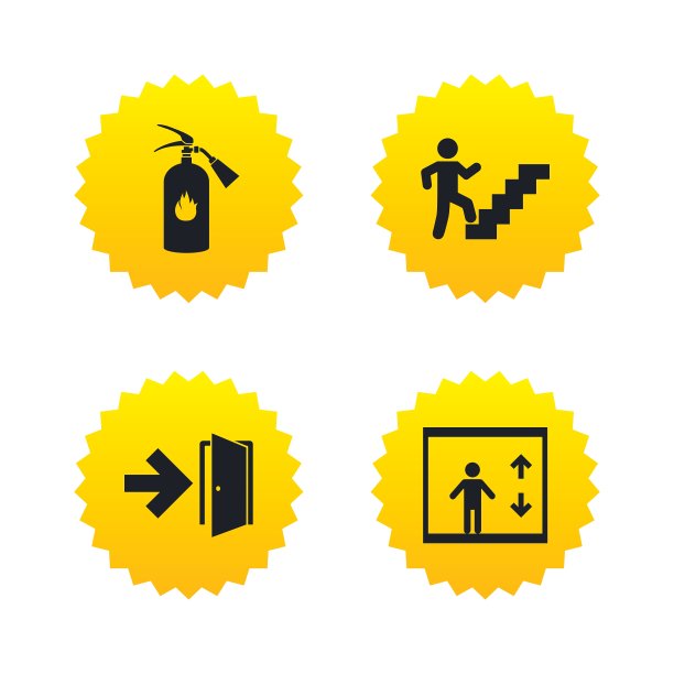 紧急出口图标带箭头标志的门图片下载