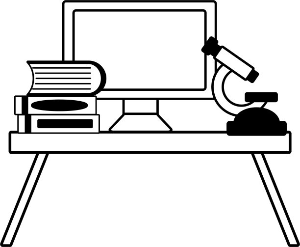 计算机显微镜书籍实验室科学图片下载