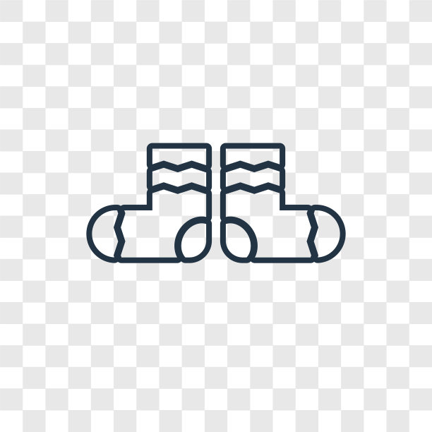 袜子概念线性图标孤立上透明图片下载