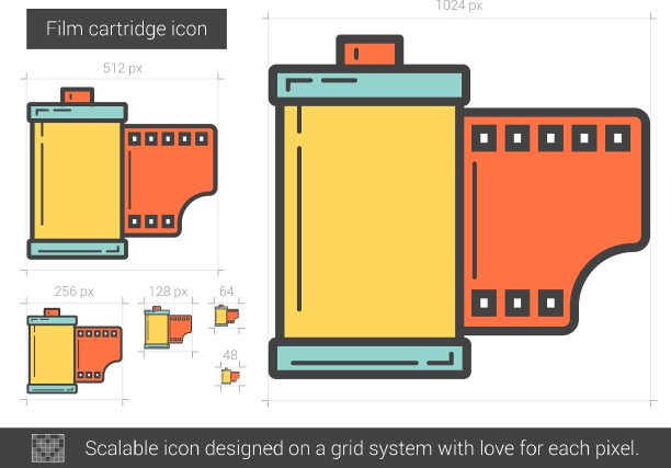 胶卷墨盒线图标图片下载