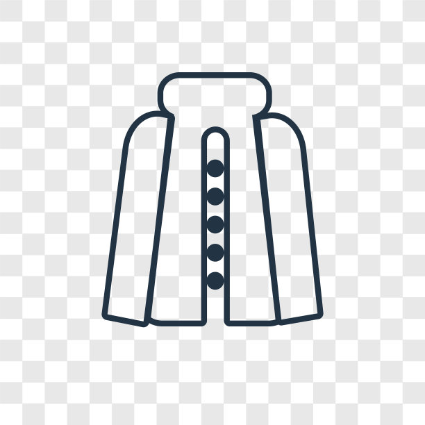 斗篷概念线性图标隔离透明图片下载