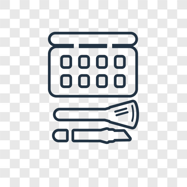 眼影概念线性图标孤立上图片下载