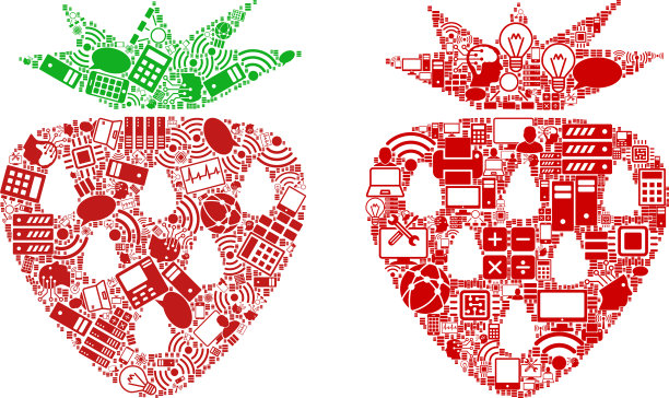 大数据草莓马赛克图标图片下载