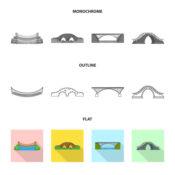 孤立对象的连接和设计图标集图片下载