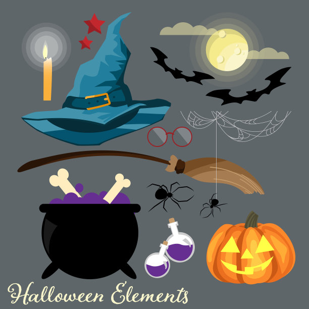 万圣节的元素和符号图片下载