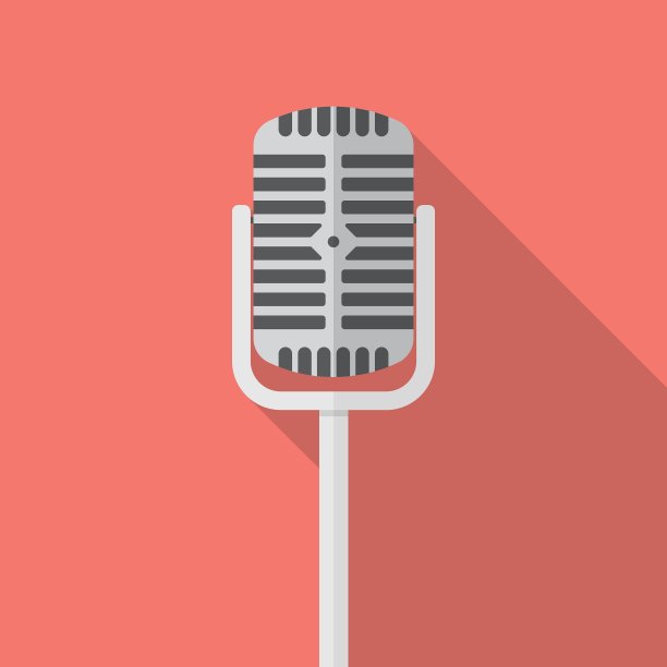 复古麦克风平面图标图片下载
